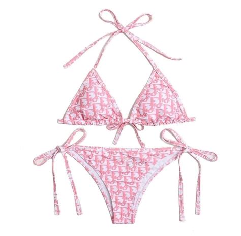 dior pink set|pink Dior bathing suit.